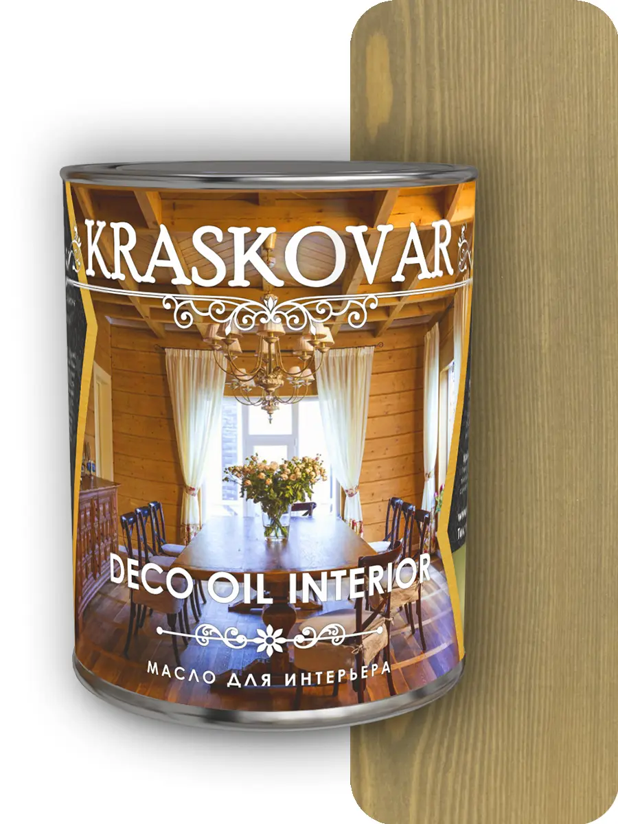 Изображение товара Масло для интерьера Kraskovar Deco Oil Interior Серый 0.75 л