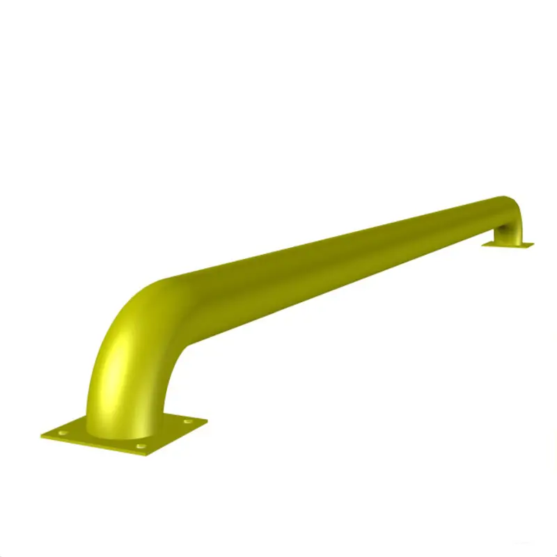 Изображение товара Колесоотбойник стальной Ювента П-образный Д- 2000 мм В- 140 мм D- 76 мм с пластиной 120x120