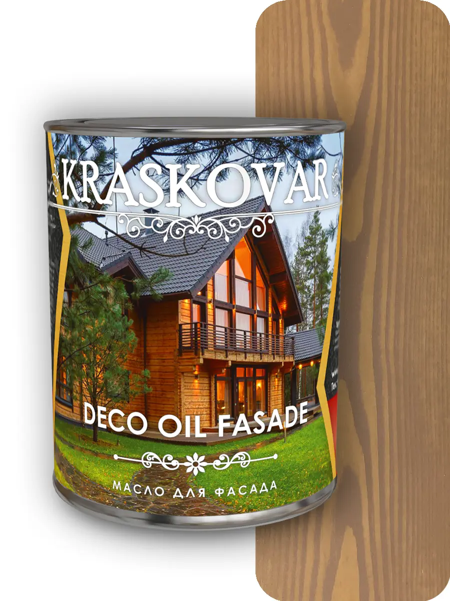 Изображение товара Масло для фасада Kraskovar Deco Oil Fasade карамель 0.75л для наружных и внутренних работ
