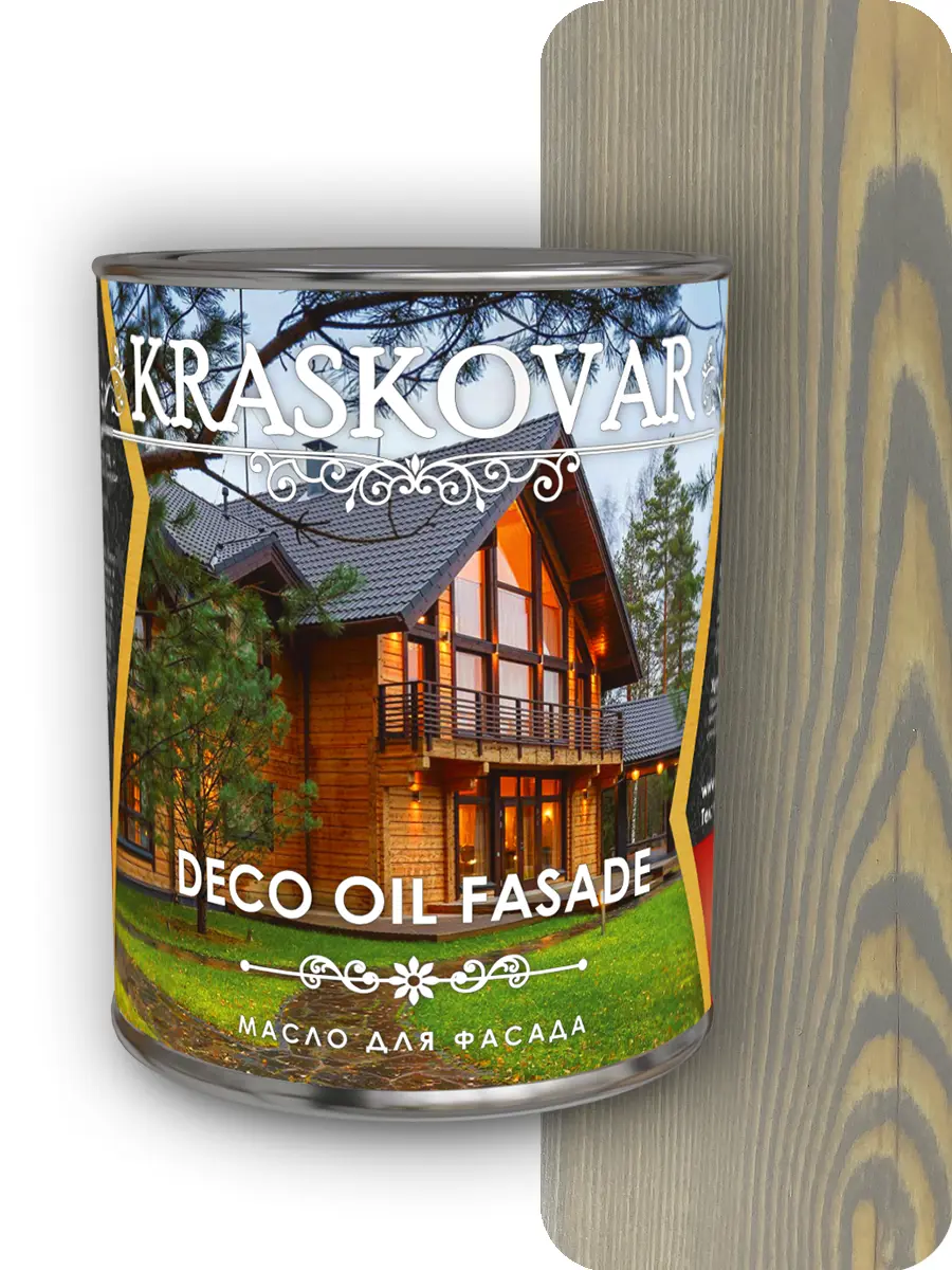 Изображение товара Масло для фасада Kraskovar Deco Oil Fasade Туманный лес 0.75л для наружных и внутренних работ