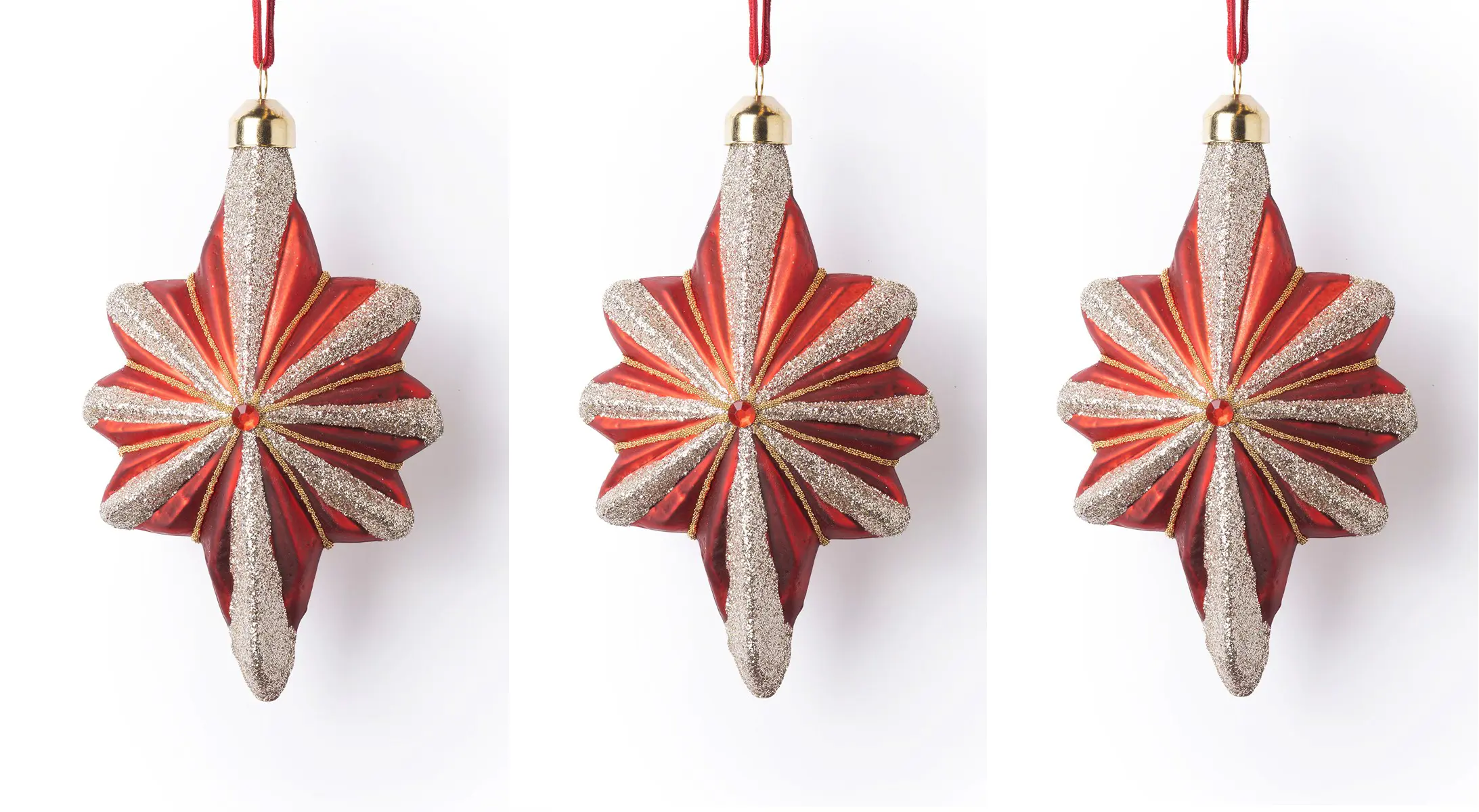 Изображение товара Набор Karlsbach 14460 из 3-х звезд красных 15 см