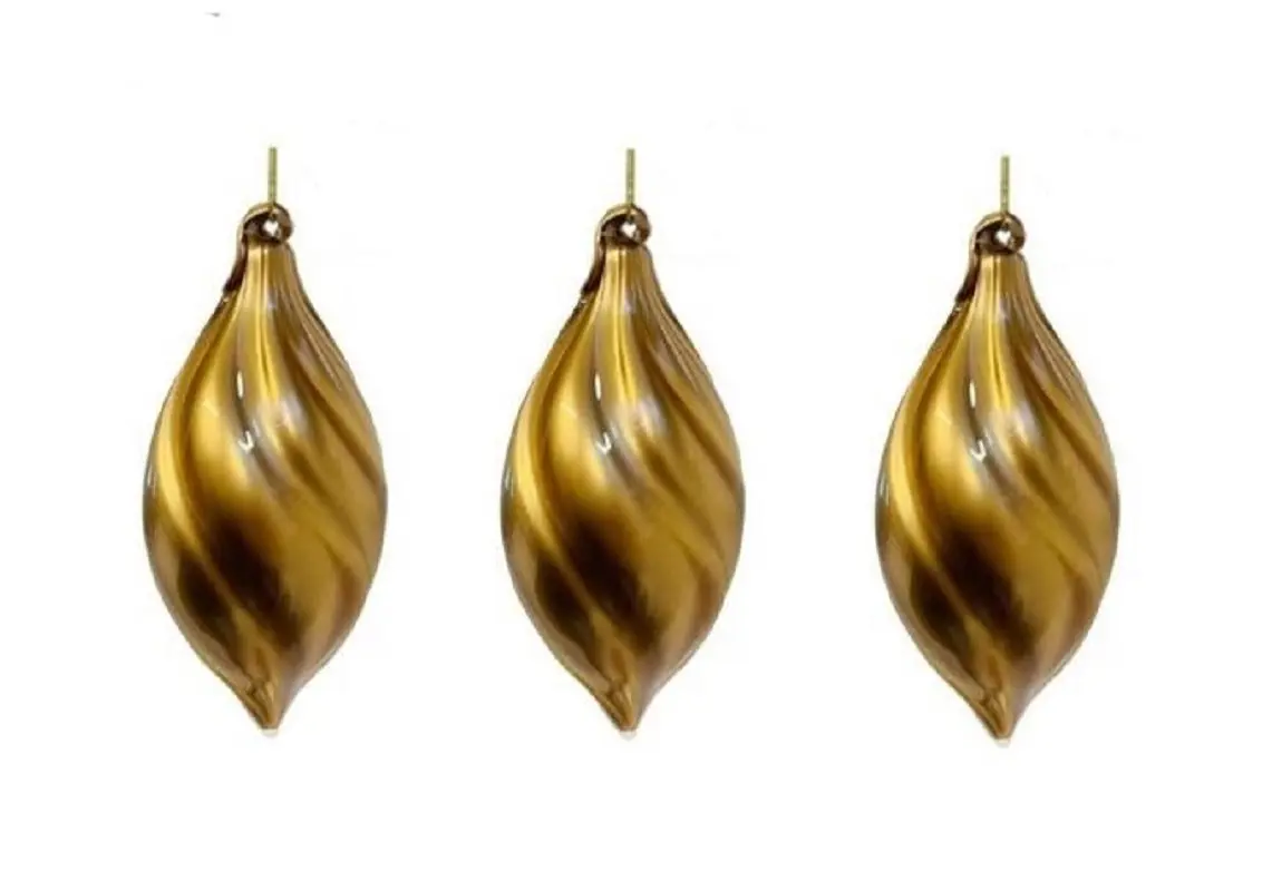 Изображение товара Набор Karlsbach 15510 из 3-х конусов золотого цвета 19 см