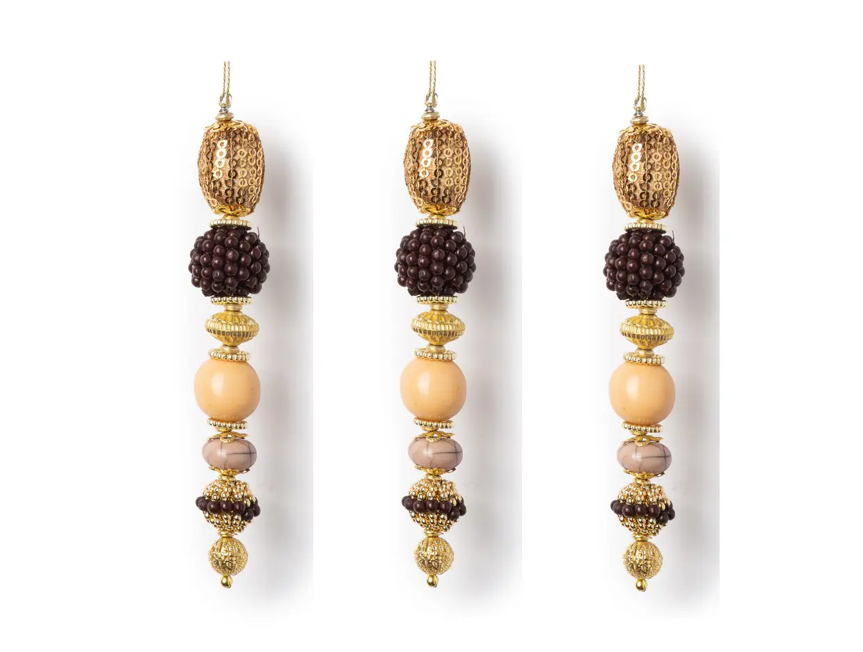 Изображение товара Набор Karlsbach 14835 из 3-х золотых подвесок с черными камнями 13 см