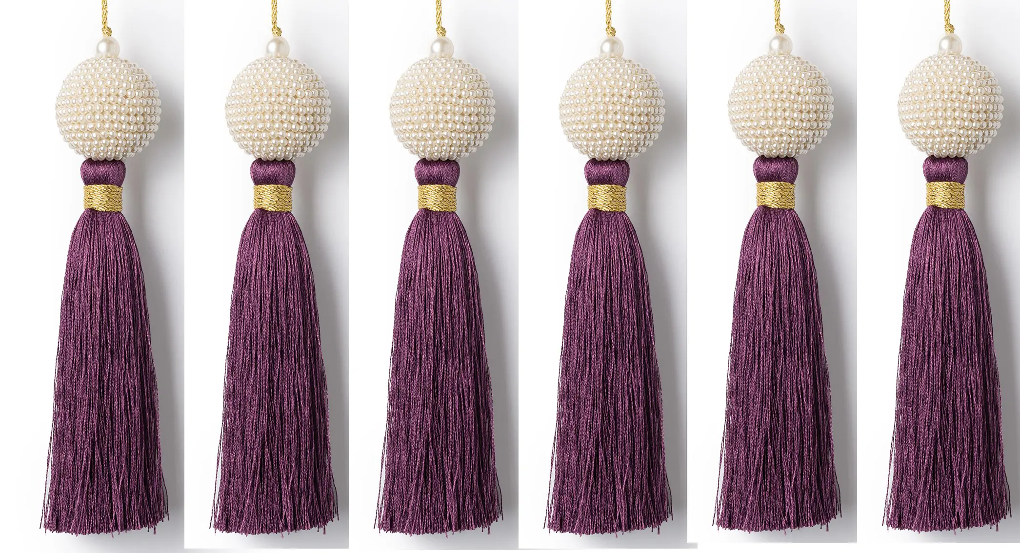 Изображение товара Набор Karlsbach 15112 из 6-ти фиолетовых кисточек с жемчужинами 17 см