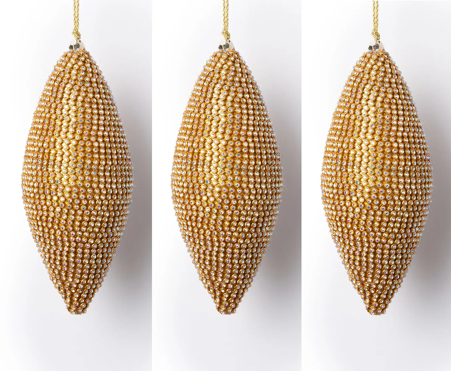 Изображение товара Набор Karlsbach 14906 из 3-х золотых конусов страз 15 см