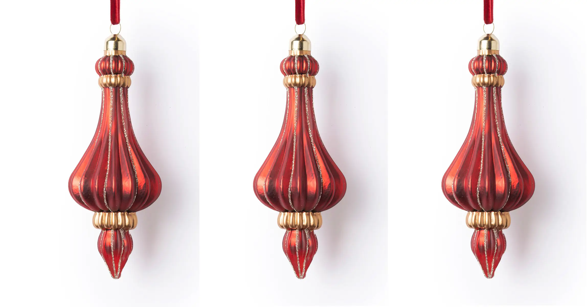 Изображение товара Набор Karlsbach 14468 из 3-х красных подвесок 17 см