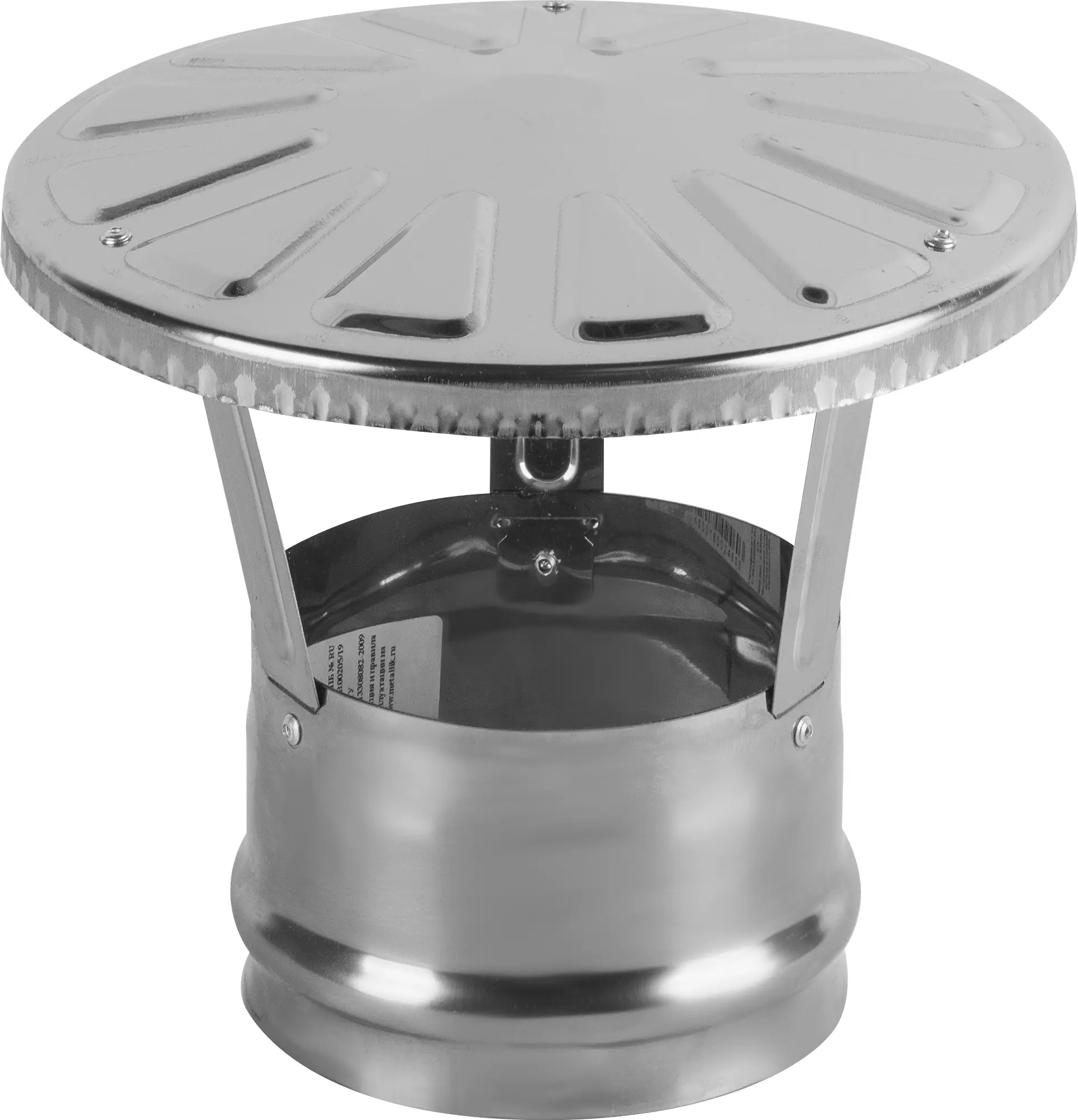 Изображение товара Зонт-К Металлик и Ко D110 мм нержавеющая сталь для дымохода Россия