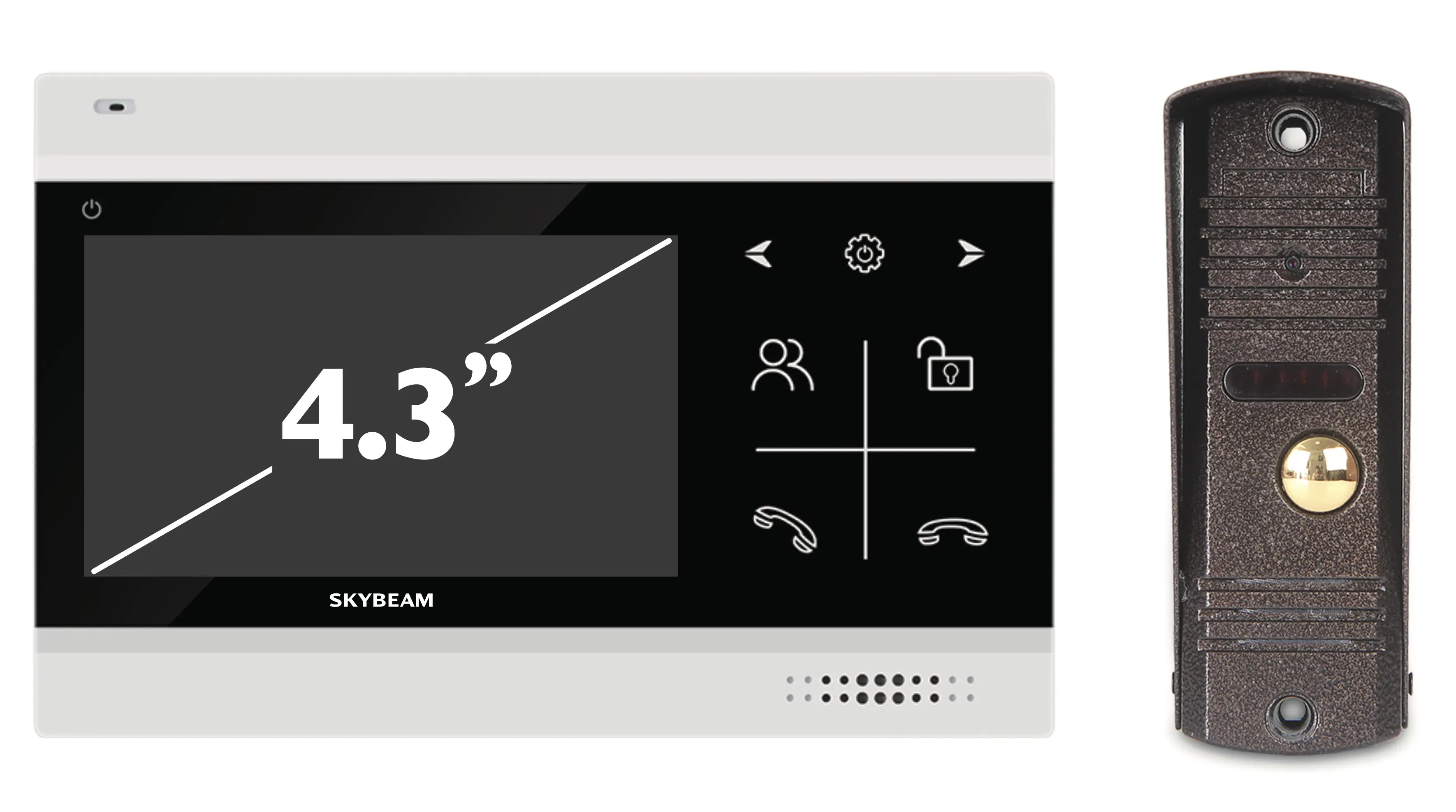 Изображение товара Комплект видеодомофона Skybeam 94403FA& 94201- 600TVLBL 4.3" цвет черный