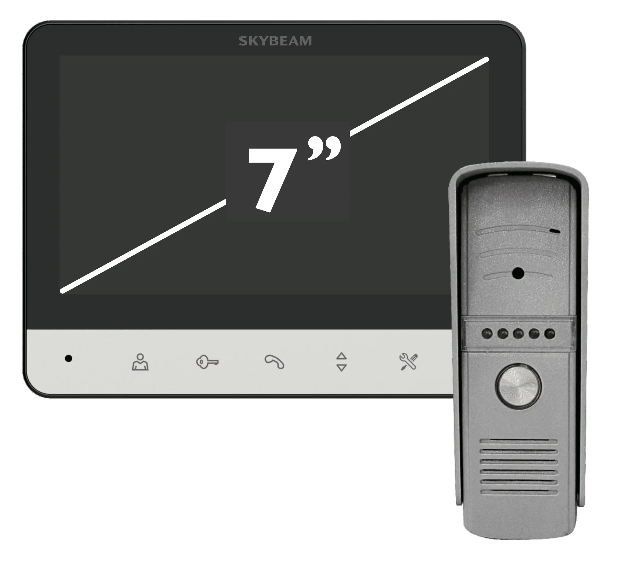 Изображение товара Комплект видеодомофона Skybeam 7" цвет черный