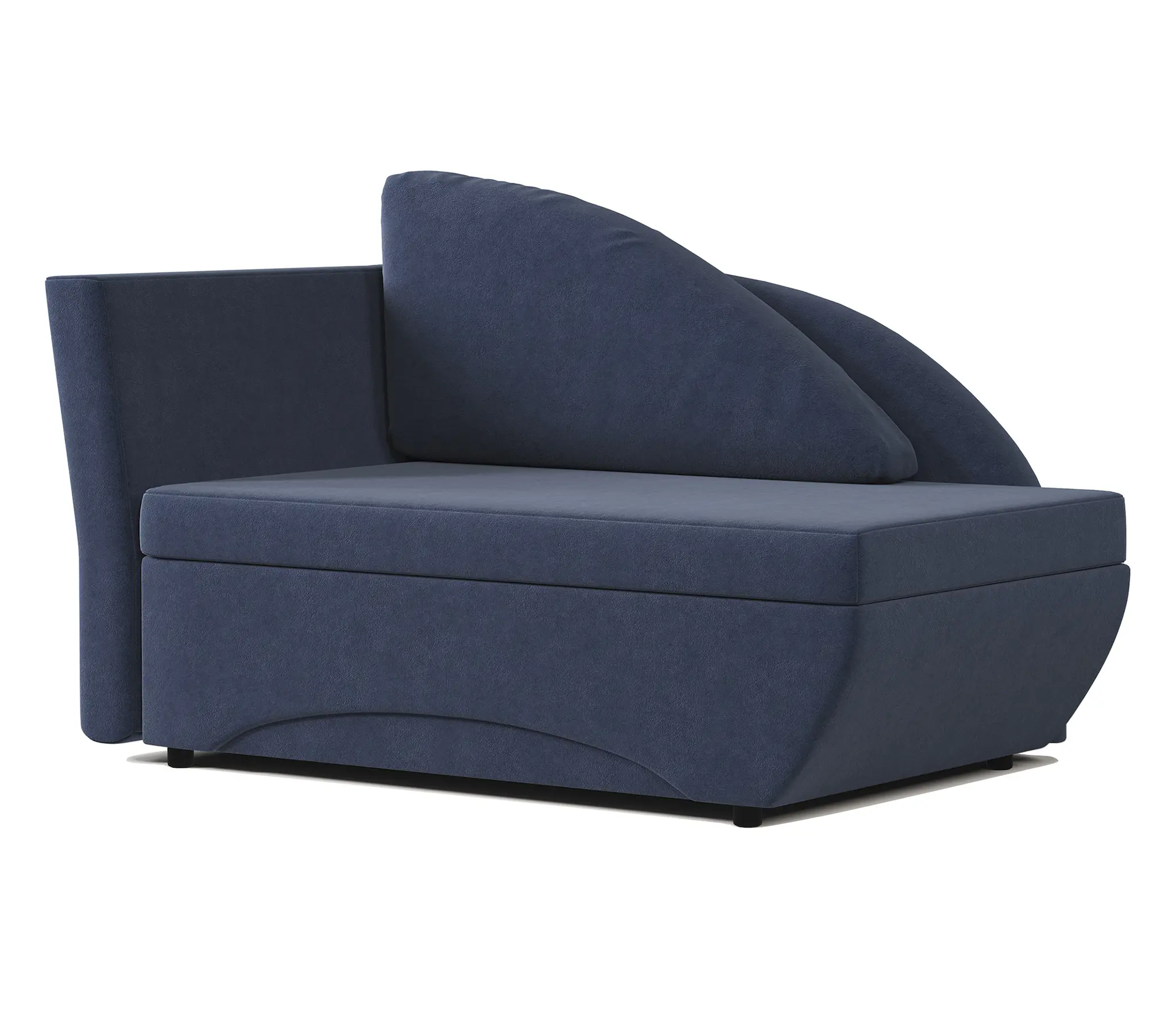 Изображение товара Кушетка Шарм-Дизайн Трио синий велюр 152x82x87 см мягкая мебель для спальни и гостиной