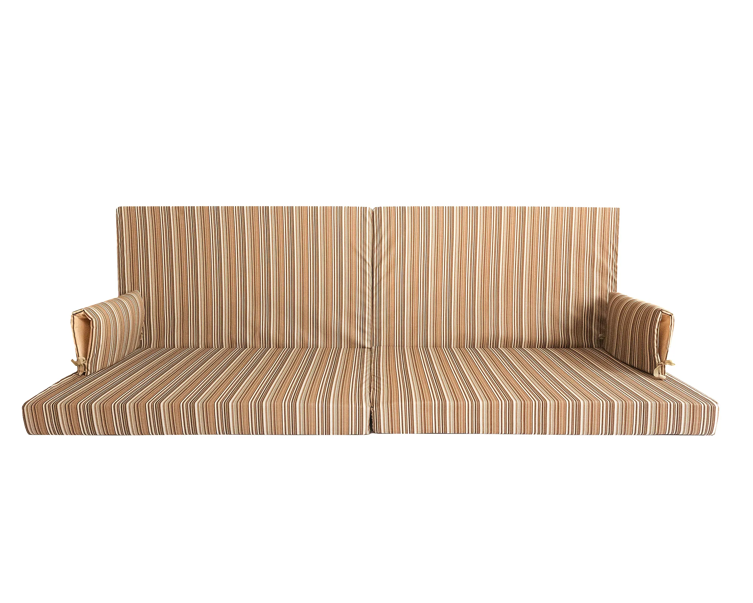 Изображение товара Матрас для садовых качелей Коричневая полоска 200x60x10 см хлопок и полиэстер