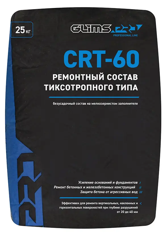 Изображение товара Состав ремонтный тиксотропный Glimspro CRT-60 25 кг для бетонных работ