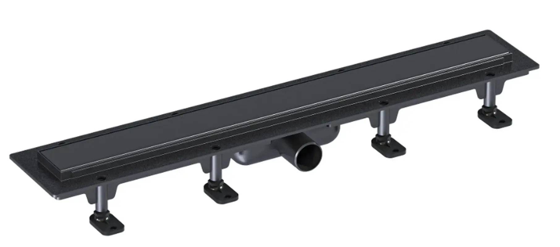 Изображение товара Трап для душа Good door 750 мм сухой затвор черный пластиковый и стальной корпус