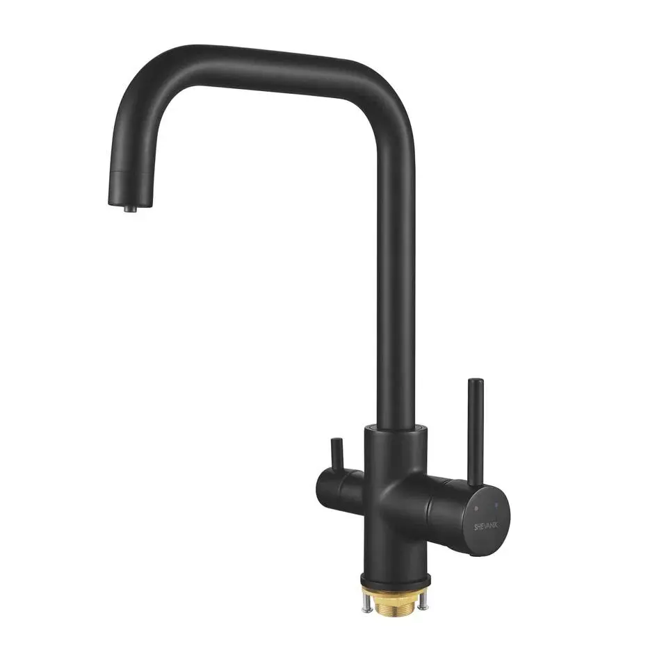 Изображение товара Однорычажный смеситель для кухни Shevanik S228H черный с функцией экономии воды