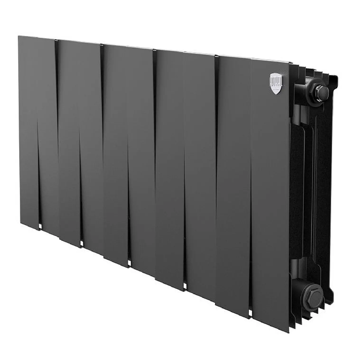 Изображение товара Радиатор Royal thermo Pianoforte 300/80 биметалл 10 секций боковое подключение цвет черный графитовый