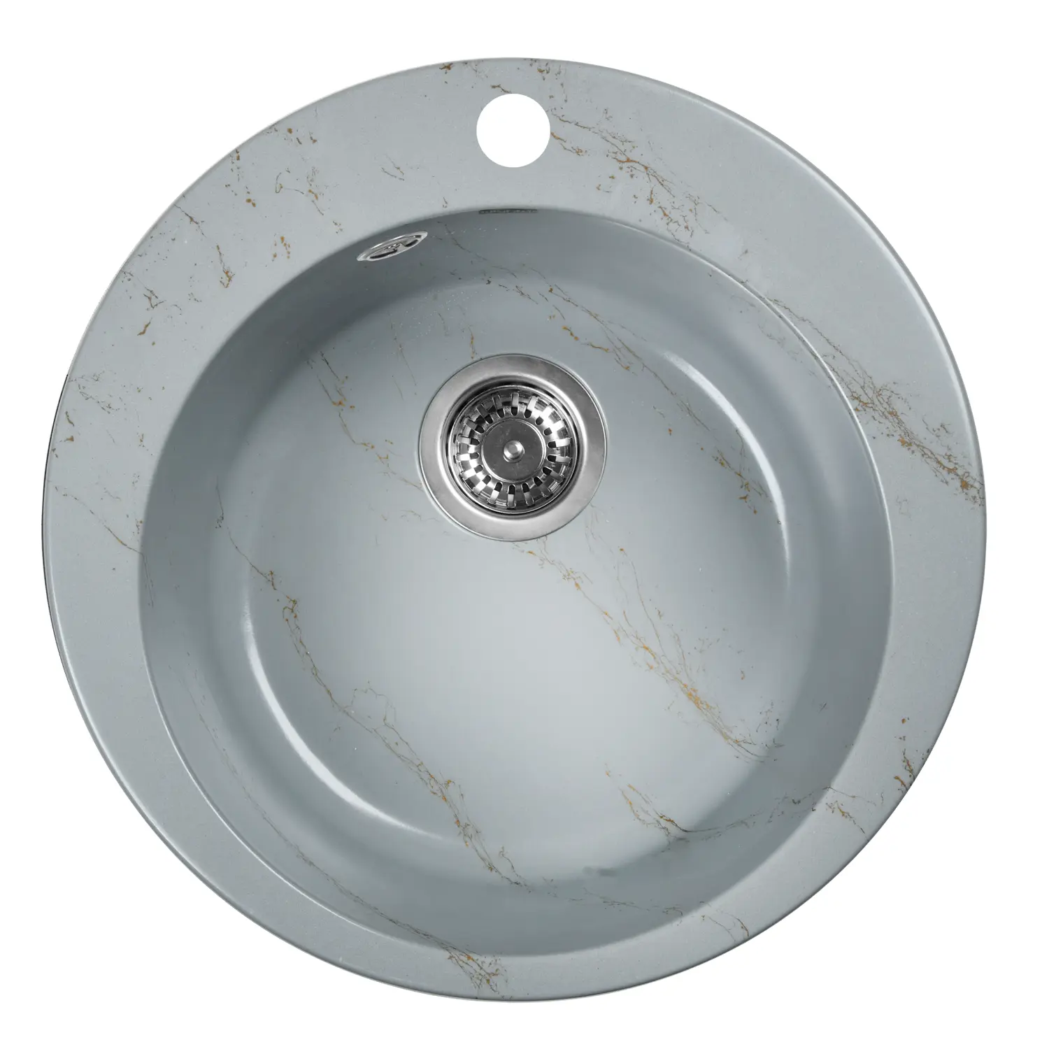 Изображение товара Мойка кухонная из искусственного камня Wisent WA04-15 Мрамор серо-золотой 495x495