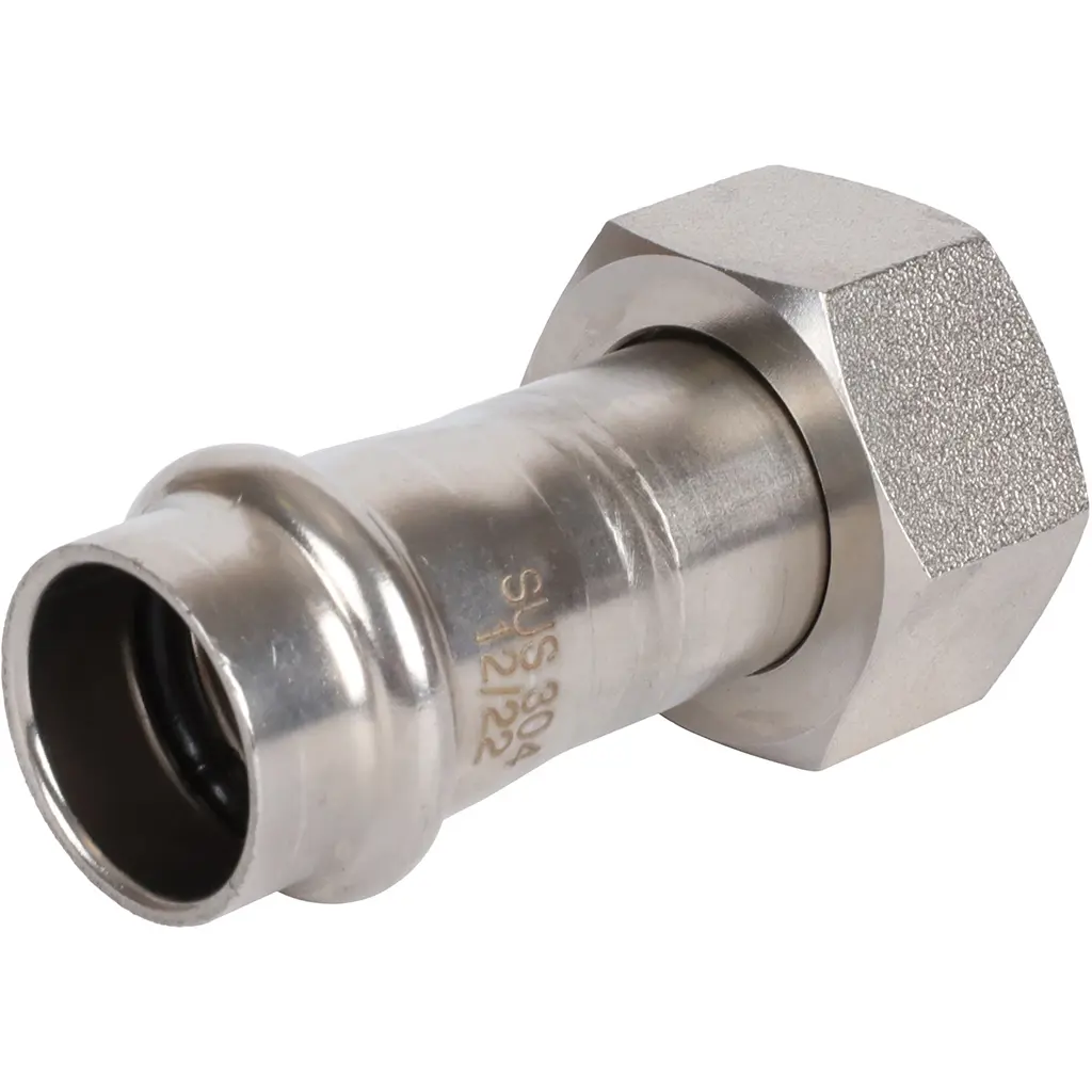 Изображение товара Муфта переходная Rommer 3/4"x18 мм с накидной гайкой ВПр-ВР нержавеющая сталь