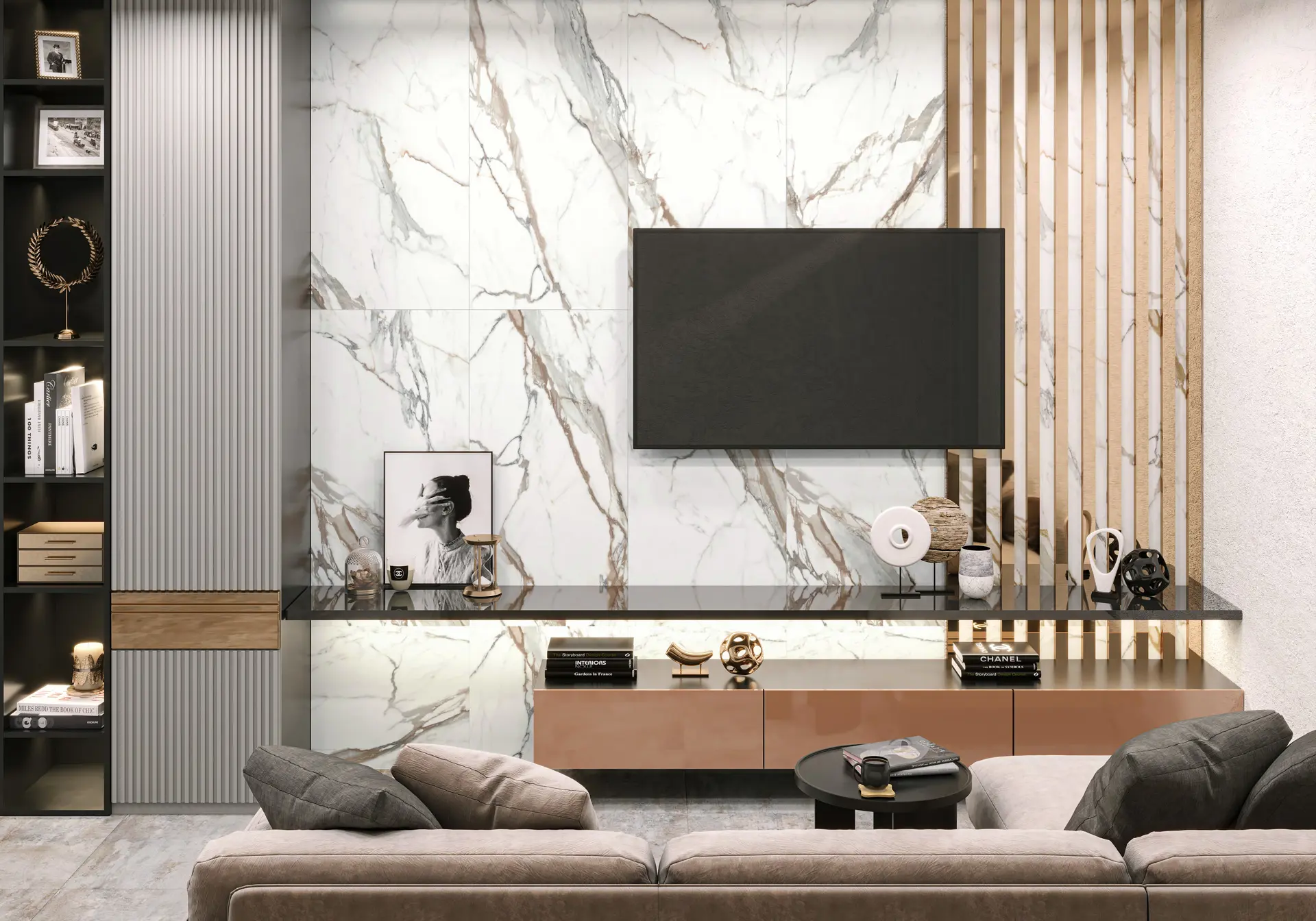 Изображение товара Керамогранит Delacora Calacatta pRemium D120209M 60x120см 1.44 м² цвет бело-бежево-серый