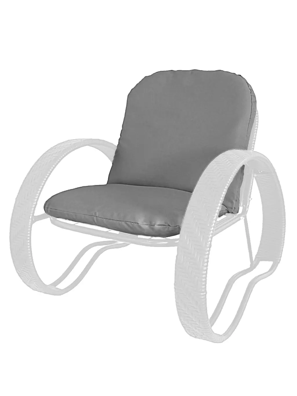 Изображение товара Кресло садовое M-group 12370109 Фасоль 71 см x 75 см x 62.5 см искусственный ротанг белый