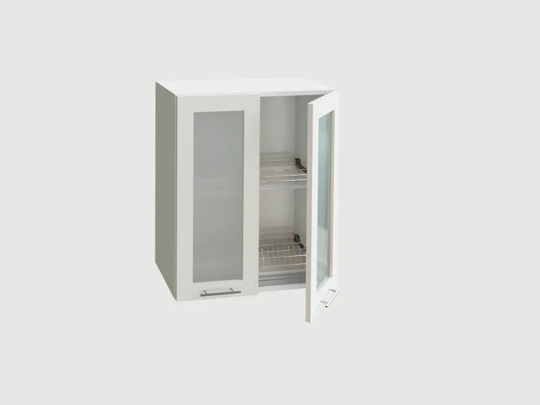 Изображение товара Навесной шкаф с 2 остекленными дверцами Сурская мебель Валерия 60x71.6x31.8 см ЛДСП цвет белый/айленд