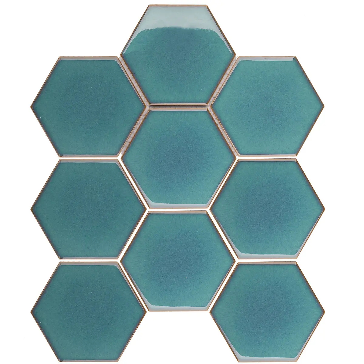 Изображение товара Декоративная мозаика Starmosaic Hexagon big green glossy 1236078 25.6x29.5см цвет Зеленый