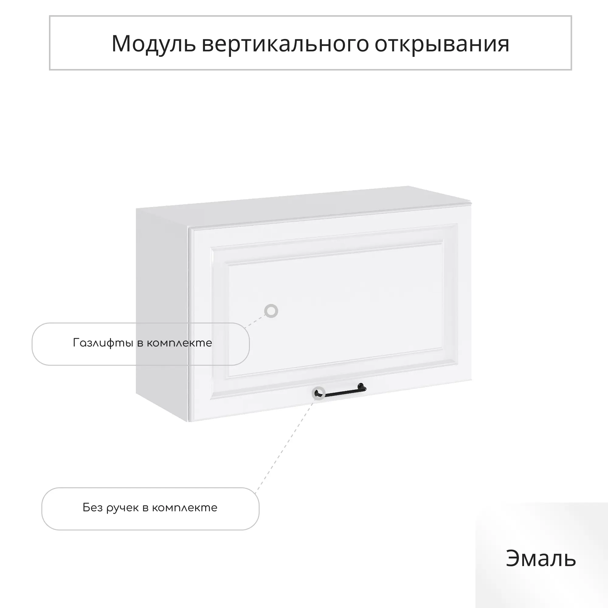 Изображение товара Навесной шкаф горизонтальный Сурская мебель Ницца 80x46x31.8 см ЛДСП цвет белый