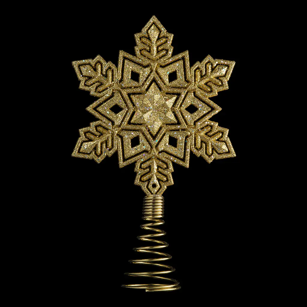Изображение товара Верхушка на елку Erichkrause decor Снежинка золотая h 41 см жёлтый/золотой
