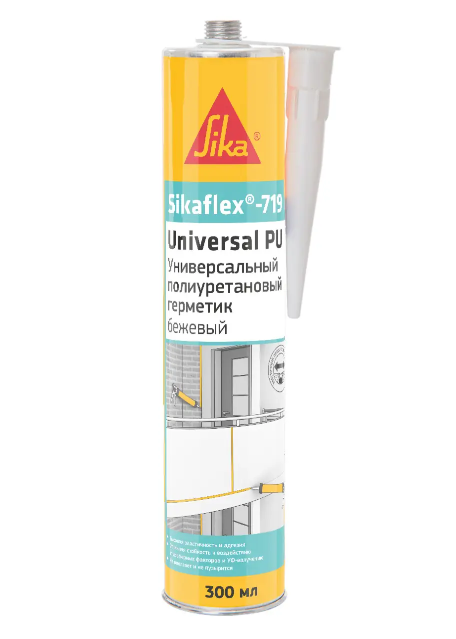 Изображение товара Герметик полиуретановый Sika flex-719 Universal PU бежевый 0.3 л