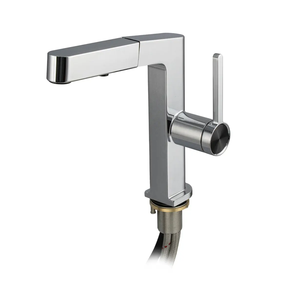 Изображение товара Смеситель для кухни однорычажный Magnus 8235 вытяжной излив 21 см латунь цвет золотистый