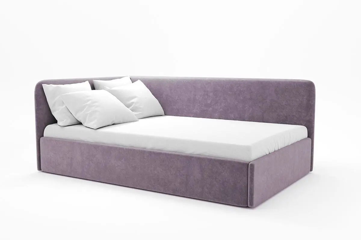 Изображение товара Кровать угловая левая Costa Модерн 90x200 см ДСП цвет сиреневый