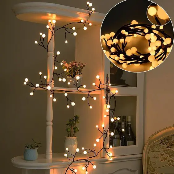 Изображение товара Электрогирлянда Ветка с шарами 84 лампы IP20 2м на батарейках