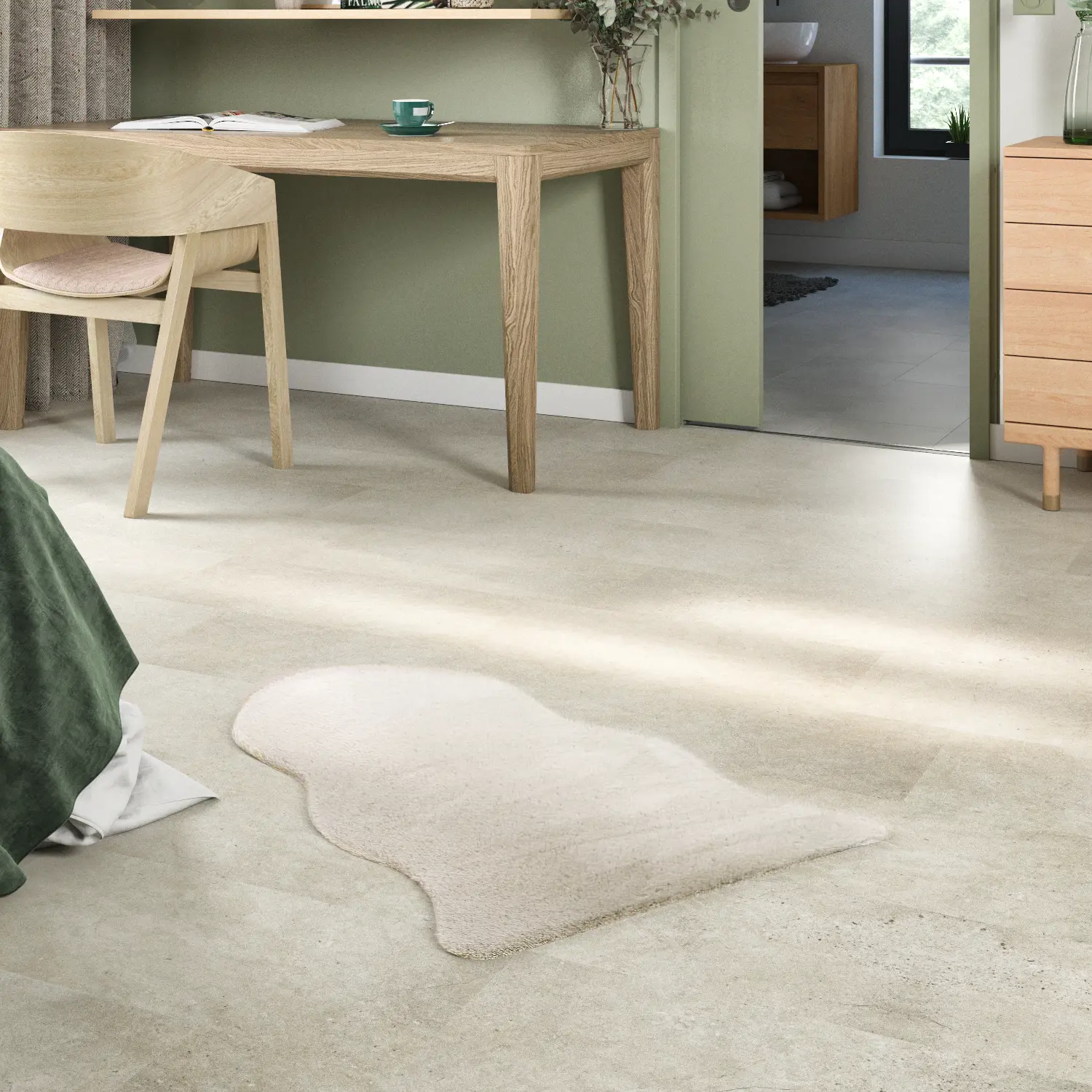 Изображение товара Искусственная шкура INSPIRE BIANCA 60x90 см, белая, приятная на ощупь