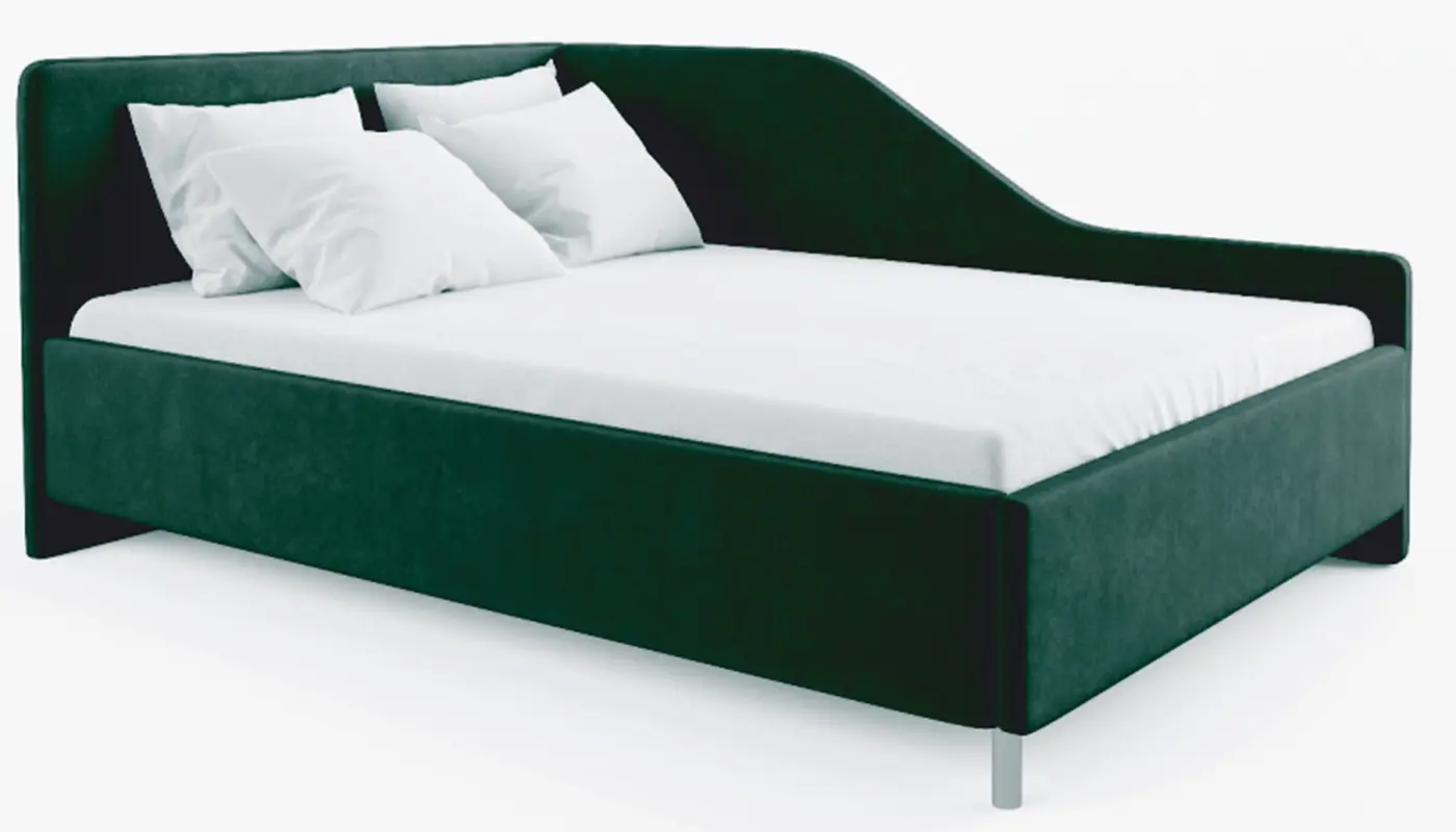 Изображение товара Кровать угловая левая Costa Сюита 90x200 см велюр цвет зеленый