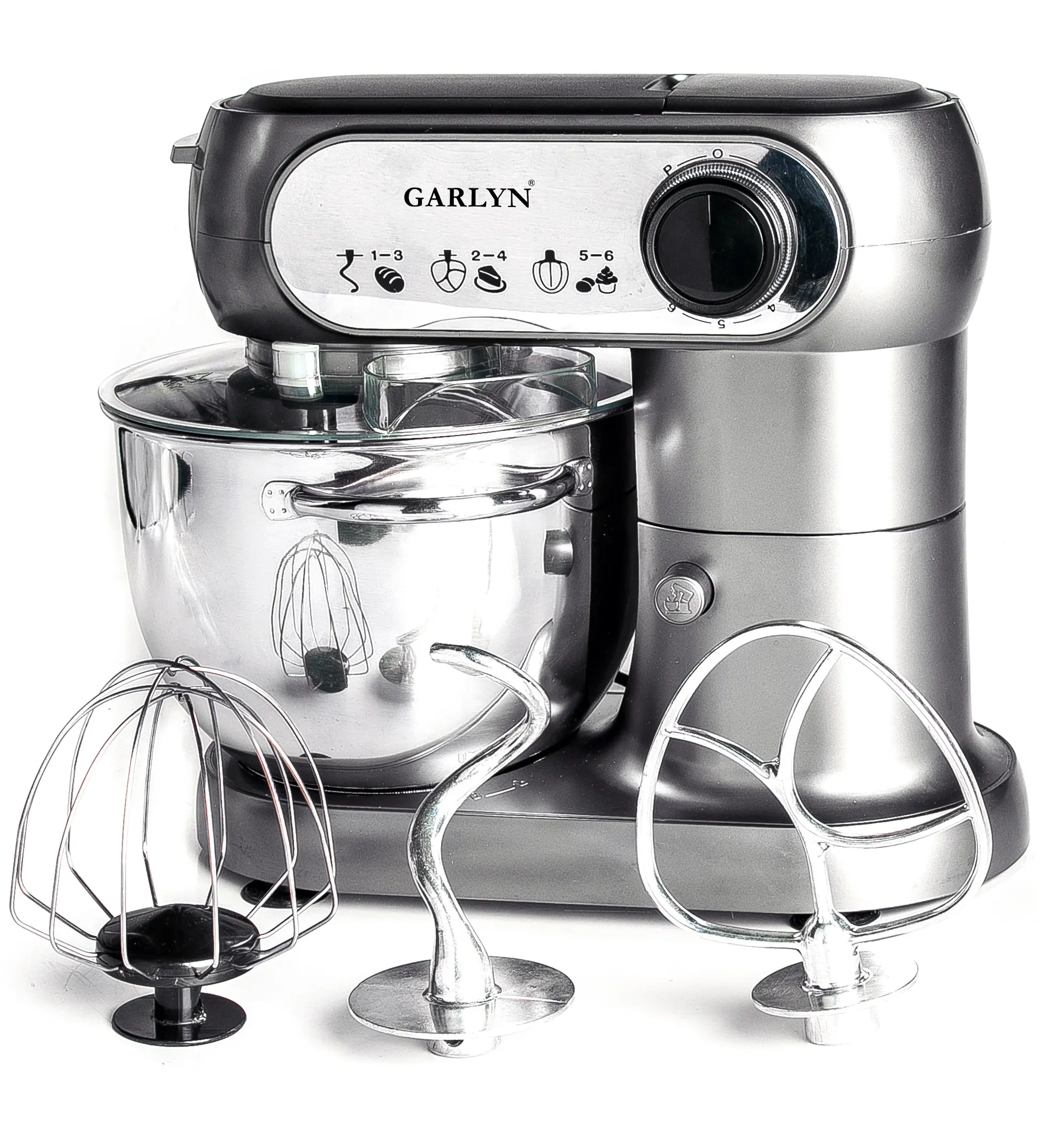 Изображение товара Кухонная многофункциональная машина Garlyn S-350 6 скоростей 1500 Вт цвет серебристый
