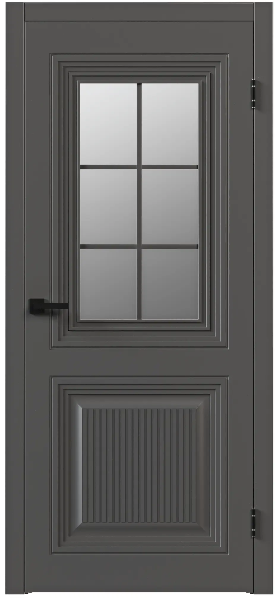 Изображение товара Межкомнатная дверь Монблан 2 70x200 см остекленная эмаль серый графит