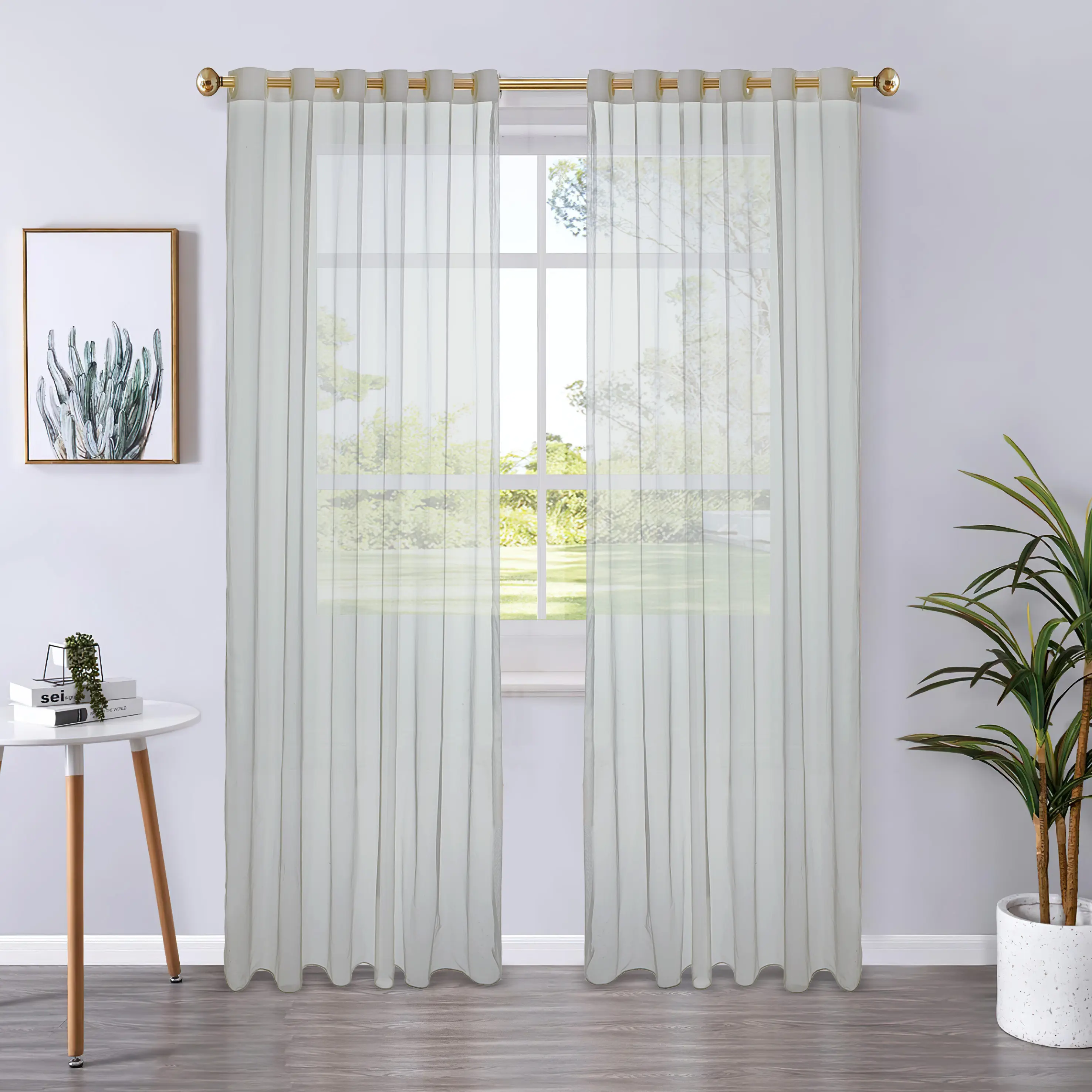 Изображение товара Тюль на ленте Palu 140x260 см цвет светло-серый Smoke 6