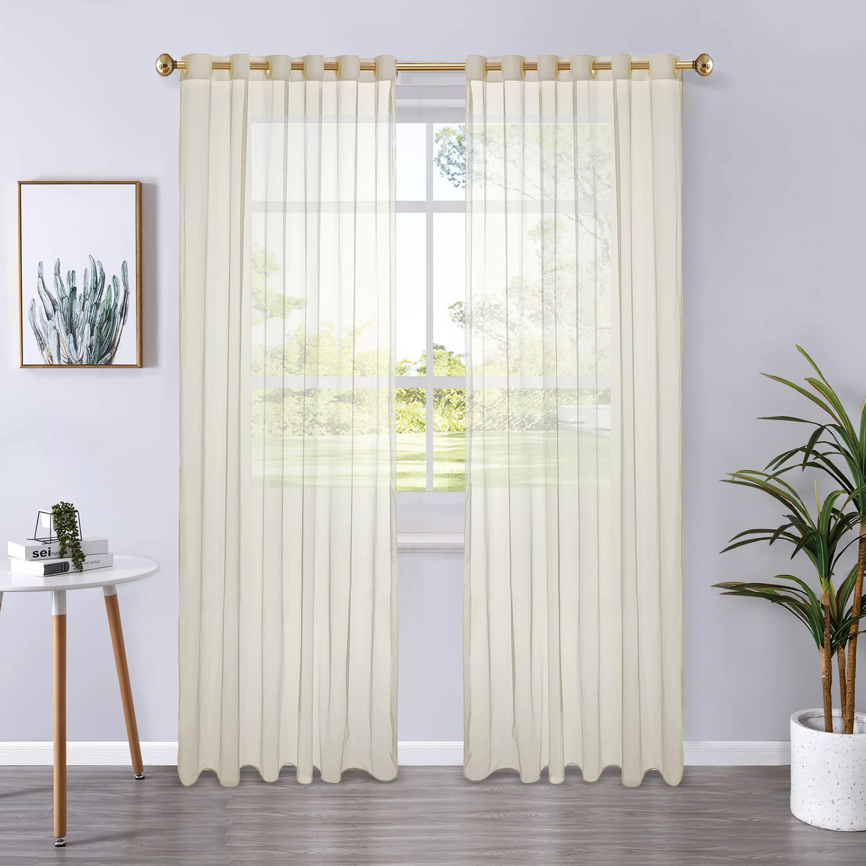 Изображение товара Тюль на ленте Palu 140x260 см цвет экрю Cream 5