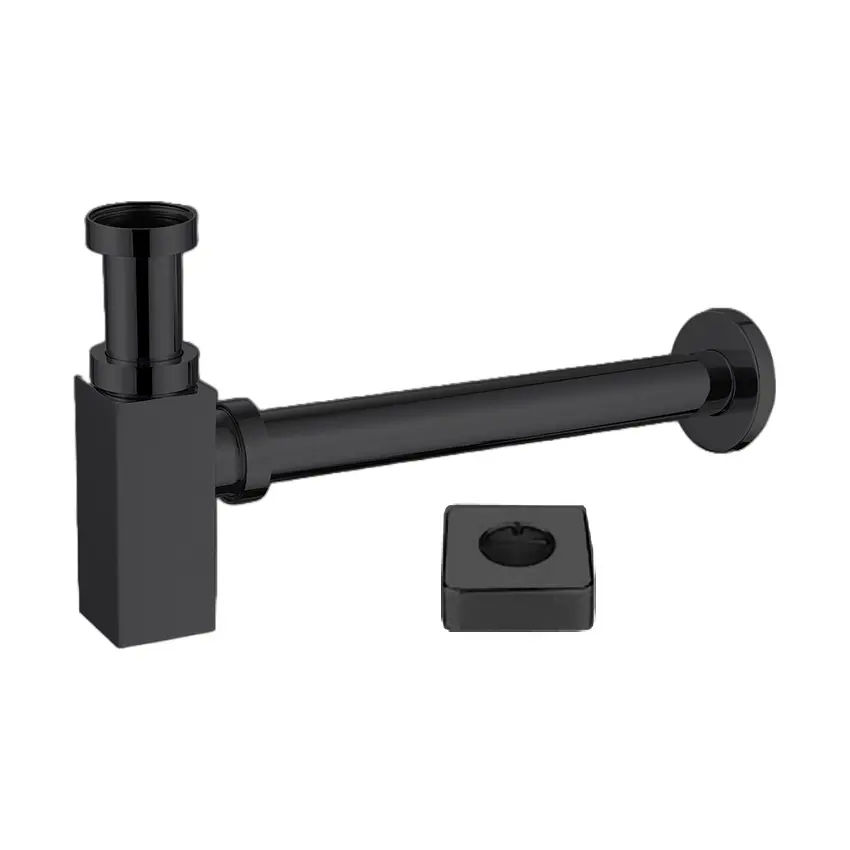 Изображение товара Сифон для раковины из латуни AZARIO D40 мм черный, мокрый затвор