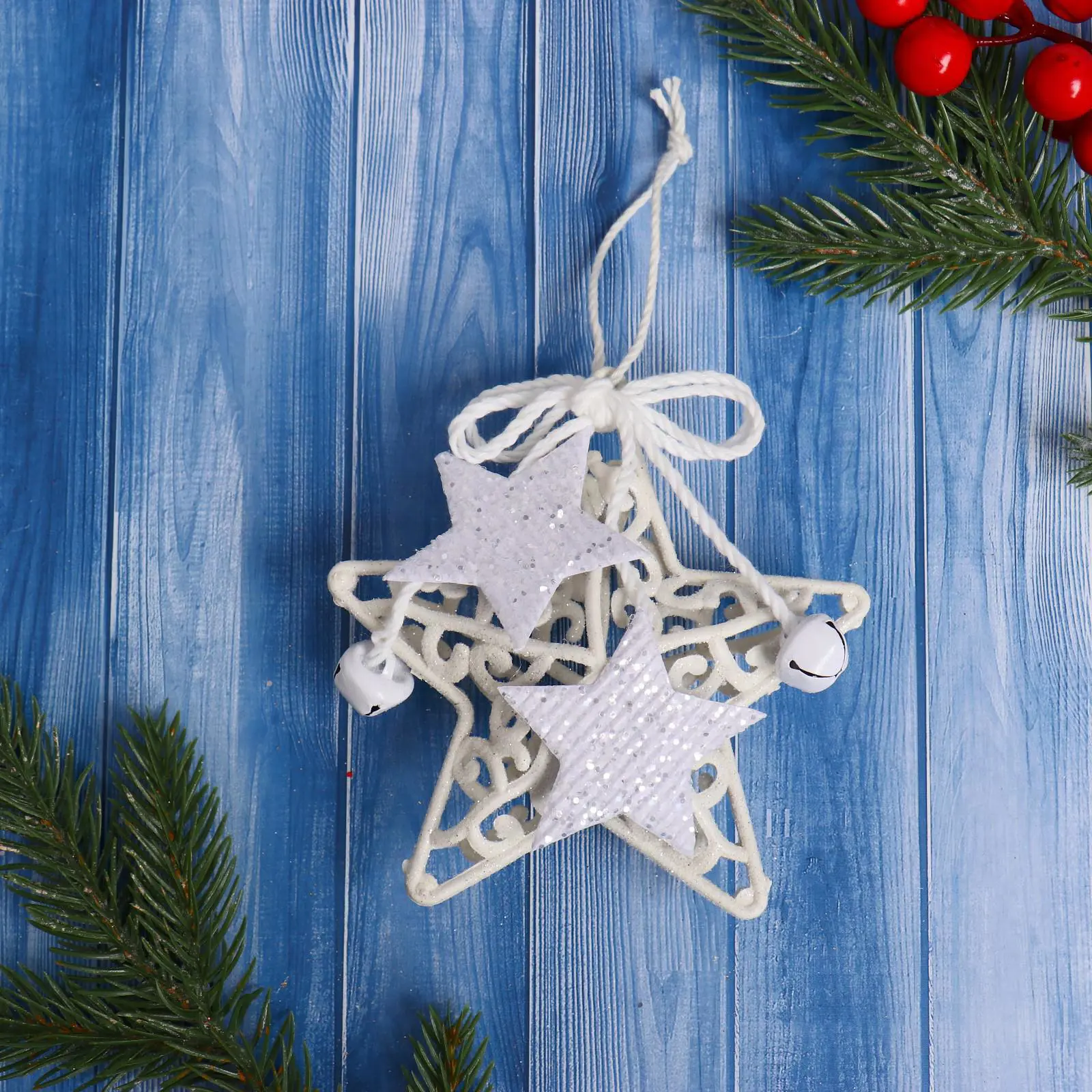 Изображение товара Елочная игрушка Звезда в кружевах Зимнее волшебство 6947597 10 см х 10 см белый