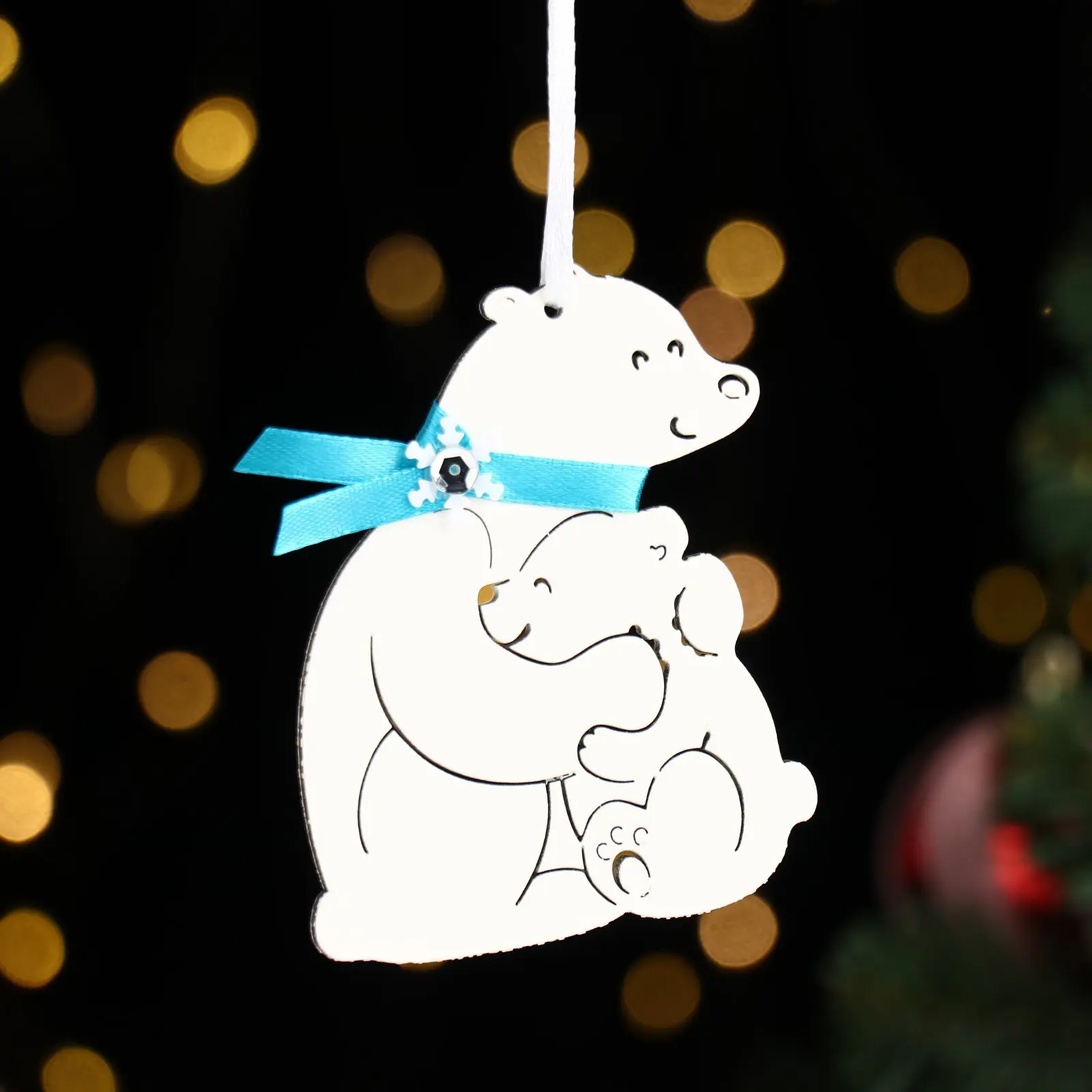 Изображение товара Елочная игрушка Мишки Simaland 9330189 белый