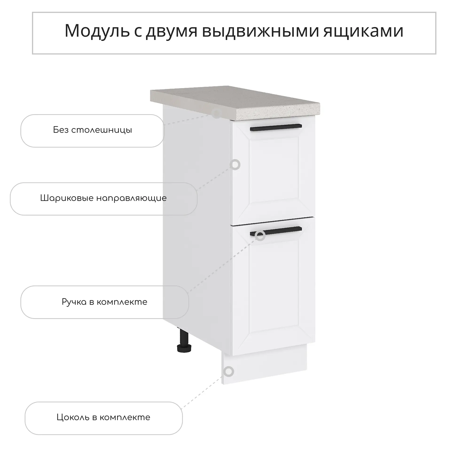Изображение товара Напольный шкаф Сурская мебель Айленд 30x81.6x47.8 см ЛДСП цвет белый