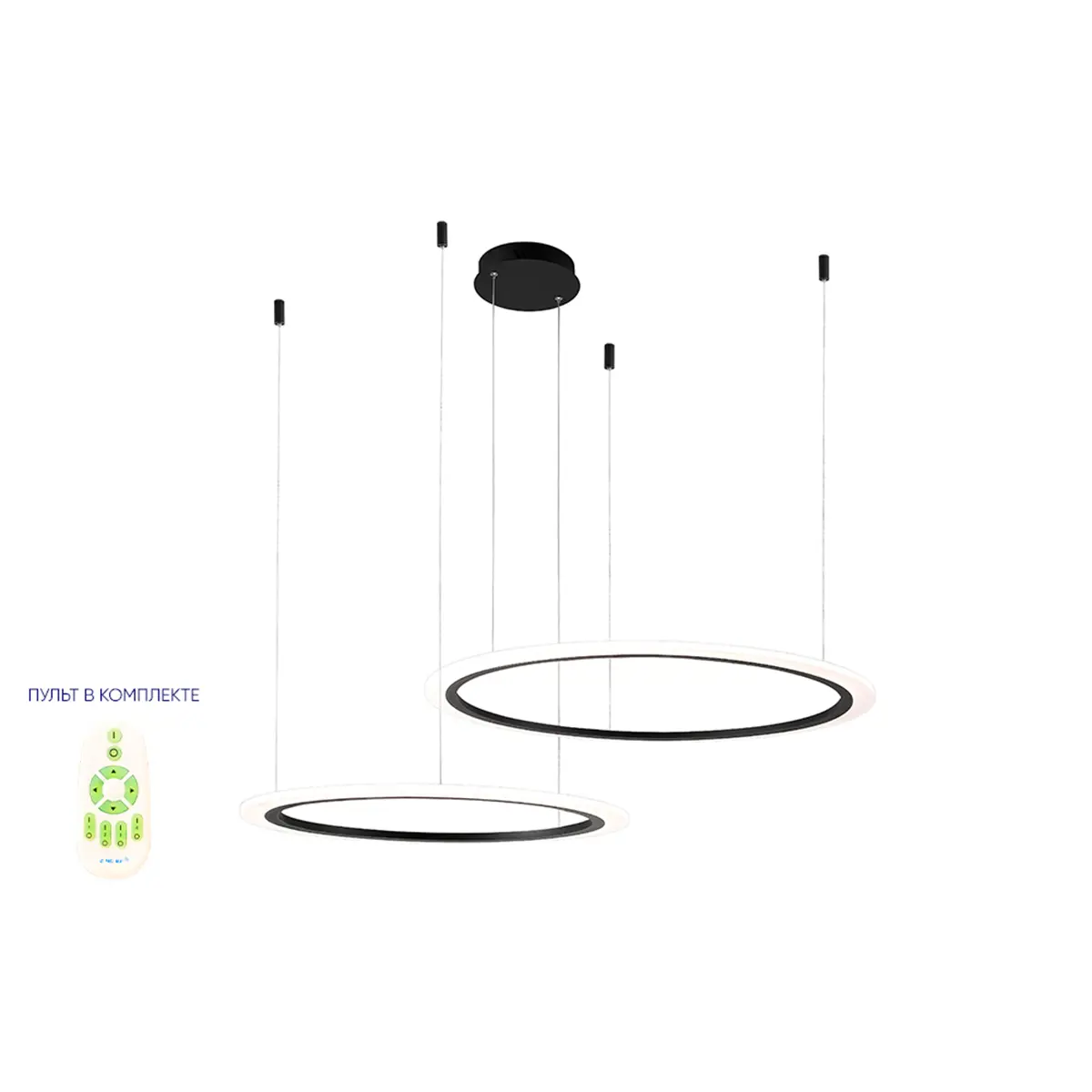 Изображение товара Люстра потолочная светодиодная Crystal lux 2340/302 с пультом управления 15 м² нейтральный белый свет цвет черный