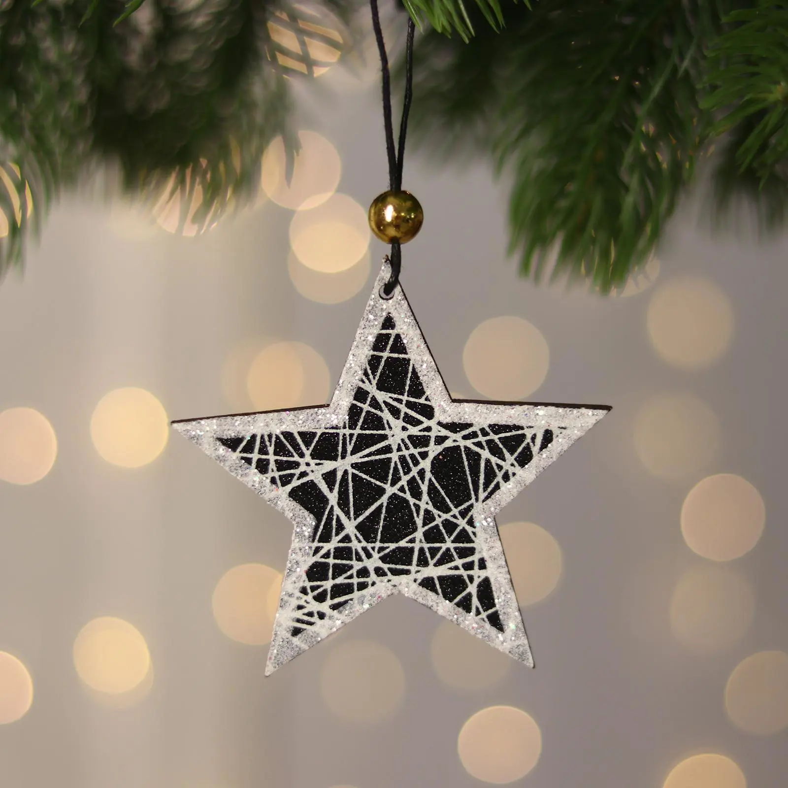 Изображение товара Елочная игрушка Звезда Лесная мастерская 6249783 8 см x 8 см серый/серебристый