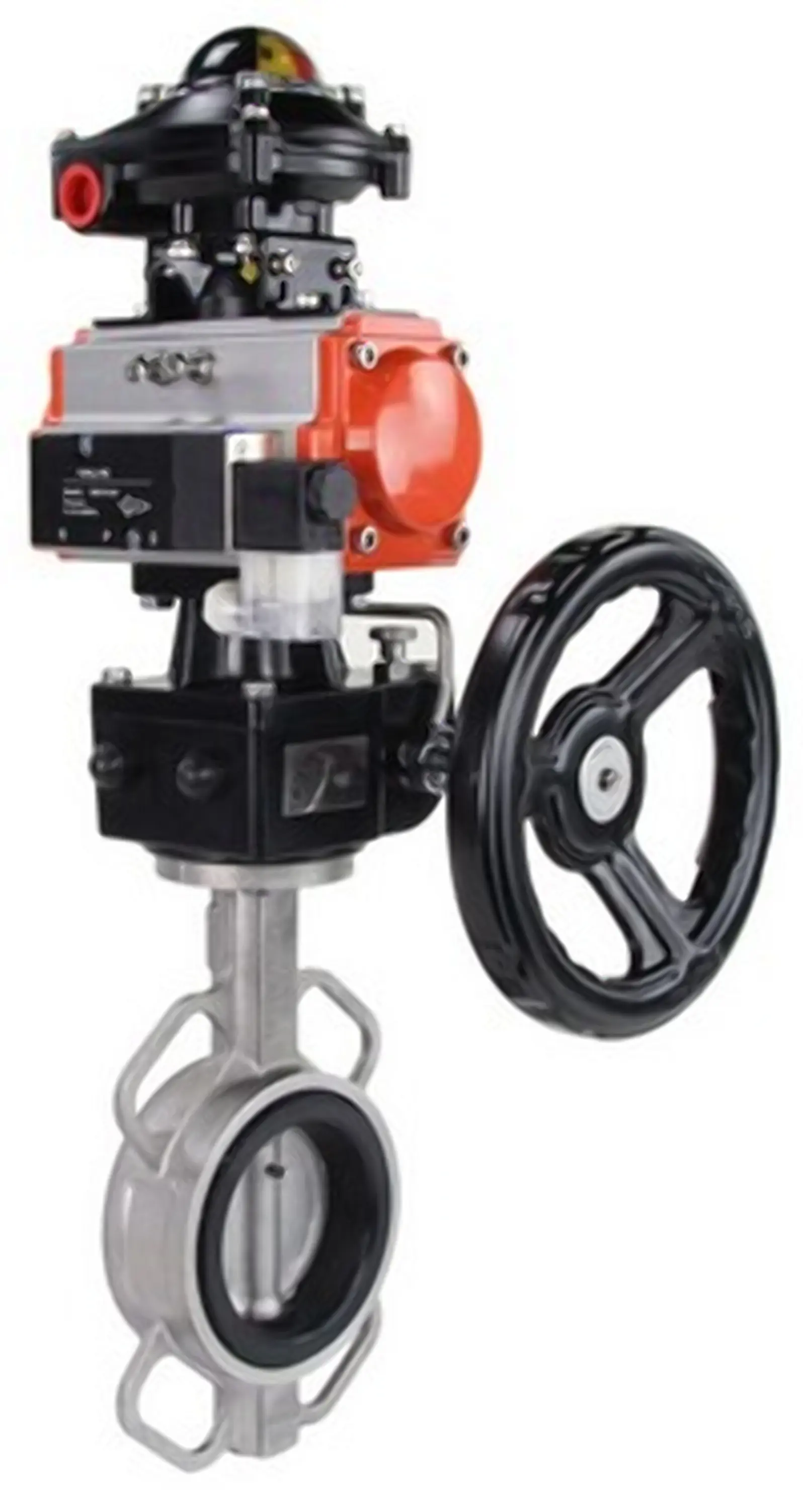 Изображение товара Затвор DN.ru Ду200 Ру16 из нержавеющей стали с пневмоприводом