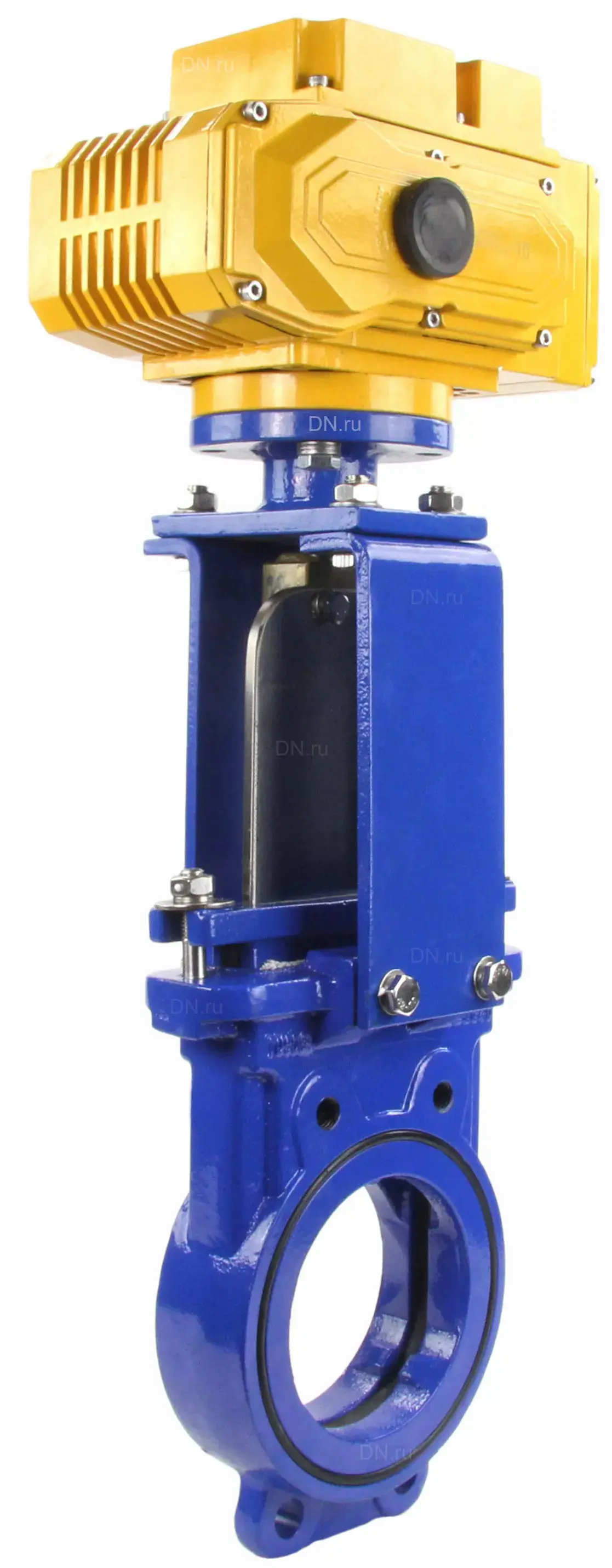Изображение товара Задвижка шиберная DN.ru ДУ125 Ру16 с электроприводом чугунная межфланцевая для воды