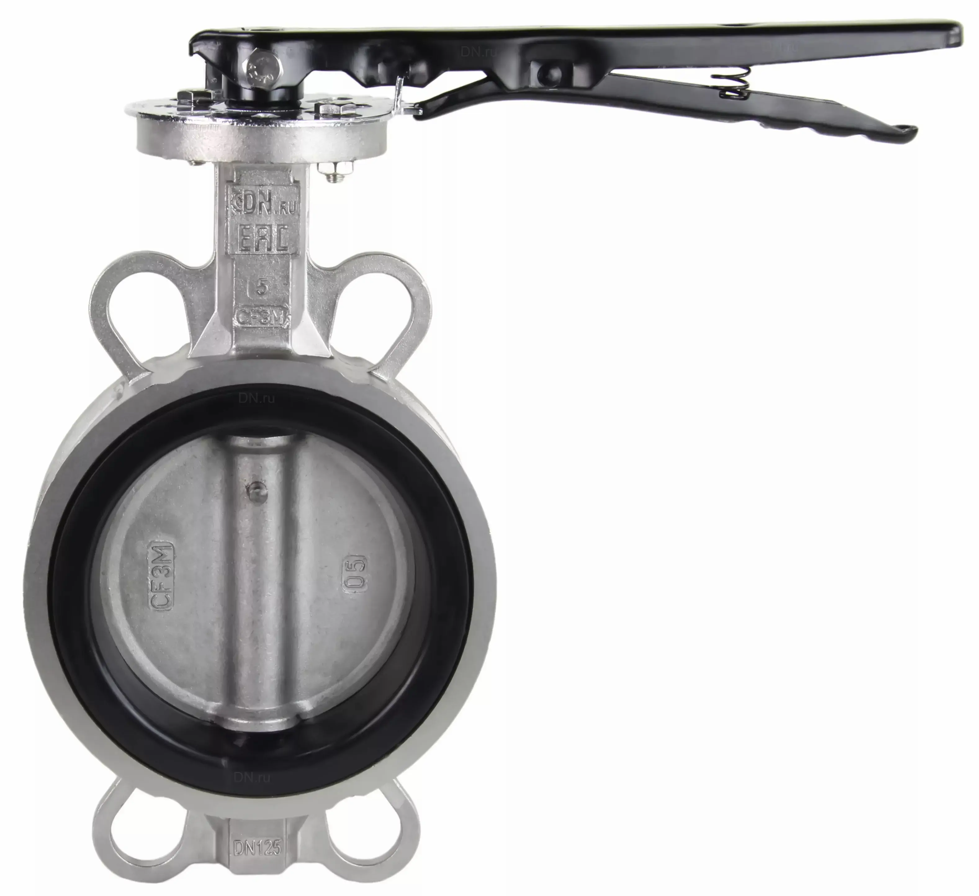 Изображение товара Затвор дисковый поворотный DN.ru Ду125 Ру16 из нержавеющей стали