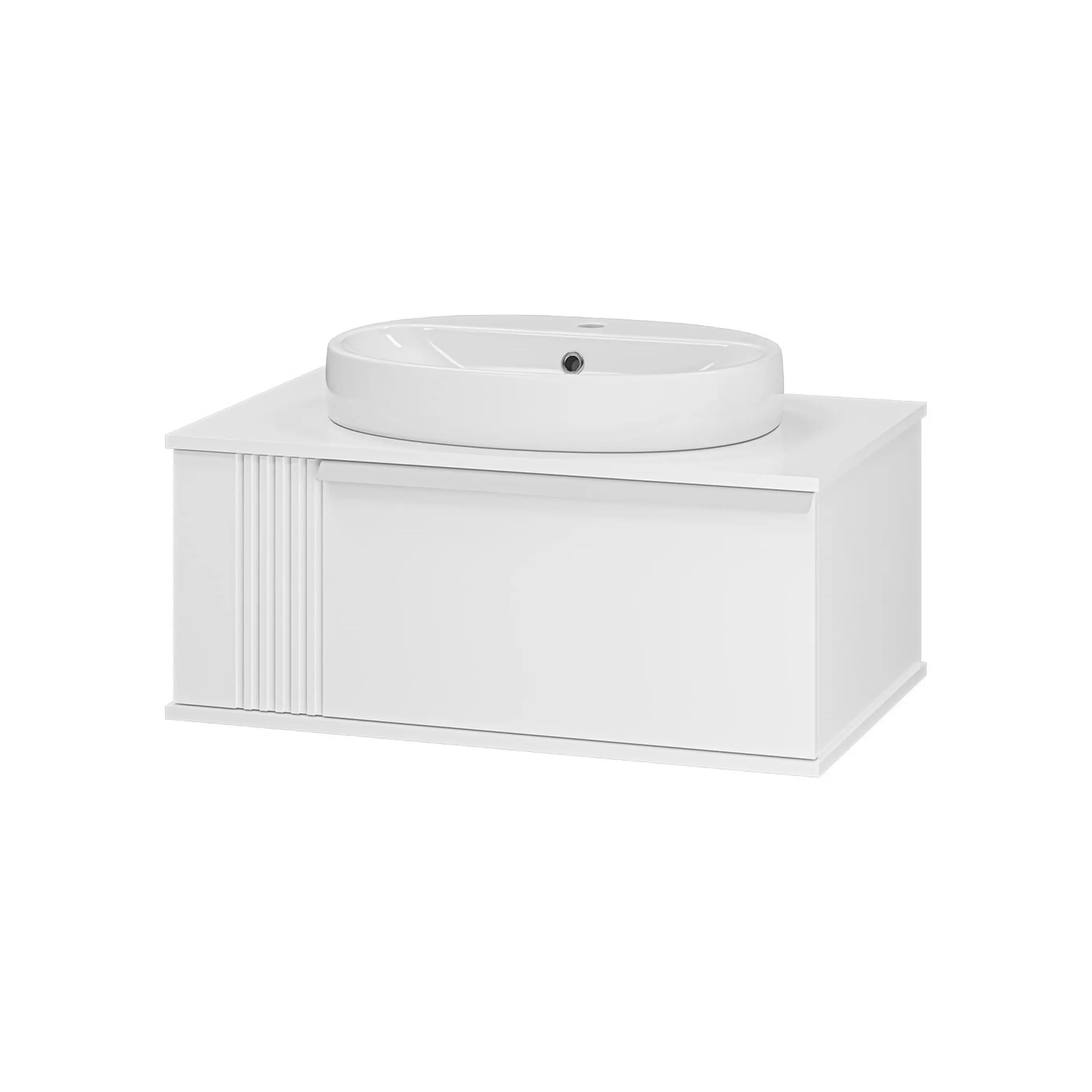 Изображение товара Тумба под раковину Brevita УТ000014904 80см подвесная цвет белый