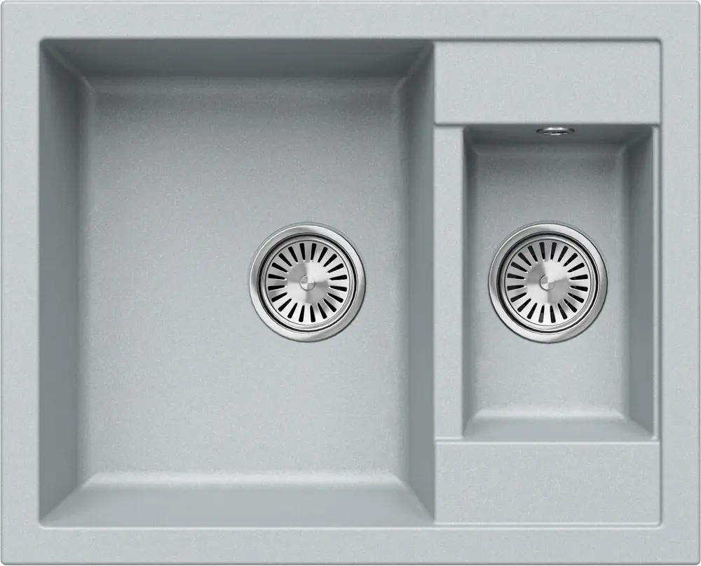 Изображение товара Врезная кухонная мойка Tolero R-109 62x50 см кварц серый серебристый
