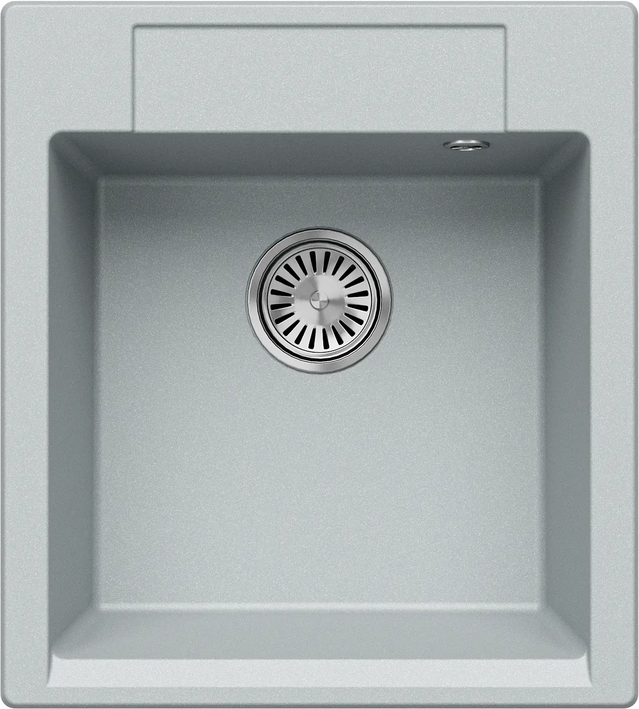 Изображение товара Врезная кухонная мойка Tolero R-117 из кварцевого композита 51x46 см серый Платина