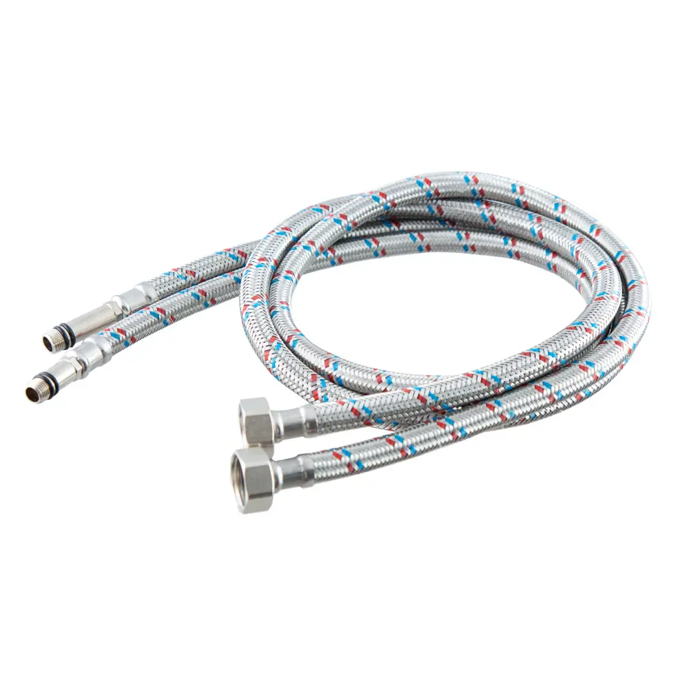 Изображение товара Гибкая подводка для воды Azario 1/2" нержавеющая оплетка 60 см 2 шт